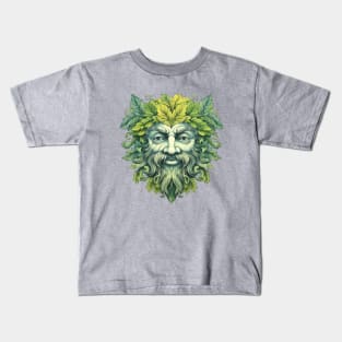 Green Man Botanical Vintage Greenman Kids T-Shirt